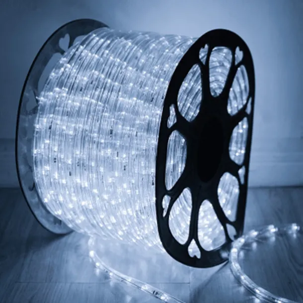 Rainbow LED Tube Light String, 220V Two-Wire Neon Festival Lights with EU Plug, Outdoor Decorative Lighting for Parties & Events