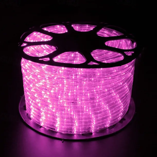 Rainbow LED Tube Light String, 220V Two-Wire Neon Festival Lights with EU Plug, Outdoor Decorative Lighting for Parties & Events