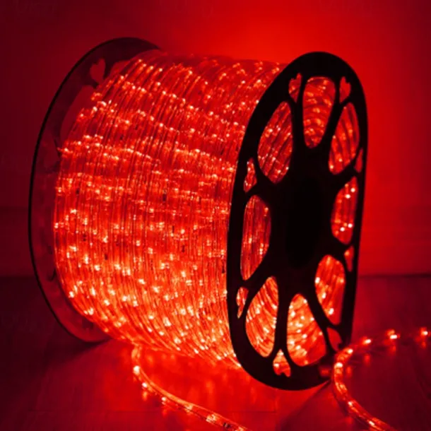 Rainbow LED Tube Light String, 220V Two-Wire Neon Festival Lights with EU Plug, Outdoor Decorative Lighting for Parties & Events