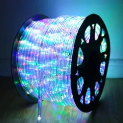 Rainbow LED Tube Light String, 220V Two-Wire Neon Festival Lights with EU Plug, Outdoor Decorative Lighting for Parties & Events