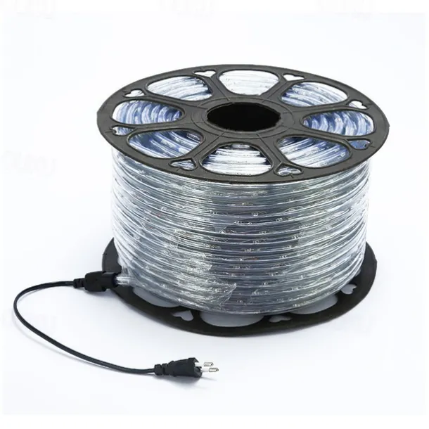 Rainbow LED Tube Light String, 220V Two-Wire Neon Festival Lights with EU Plug, Outdoor Decorative Lighting for Parties & Events