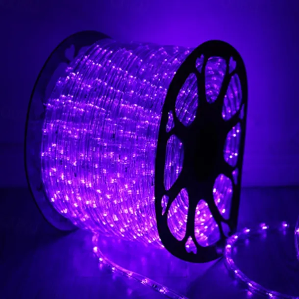 Rainbow LED Tube Light String, 220V Two-Wire Neon Festival Lights with EU Plug, Outdoor Decorative Lighting for Parties & Events