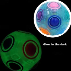 Rainbow Puzzle Ball Cube Magic Rainbow Ball Puzzle Color Shift Puzzle Ball Fidget Toy Stress Reliever Brain Teaser for Festive and Adults Set of 2