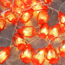 Ramadan Eid Lights Decoration Lantern LED String Lights 3M 20LEDs Battery Powered Kerosene Lamp for Courtyard Garden Holiday Family Ramadan Wedding Party Christmas Eid Festival Indoor Outdoor Decoration