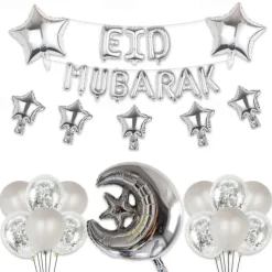 Ramadan Festival EID MUBARAK Aluminum Film Balloon Set Star Moon Decorative Arrangement Gurban Balloon Muslim