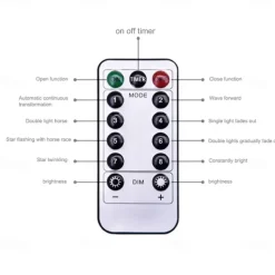 Ramadan Festival Light with Remote Control 3.5m 120LEDs Star Moon Curtain Light 8 Modes Wedding Birthday Party Outdoor Waterproof Tent Bedroom Living Room Balcony Garden Decorative Light