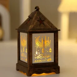 Ramadan Handheld Lanterns Candlesticks Wind Lamps Electronic Candles Festive Decorations Atmosphere Props 1PC