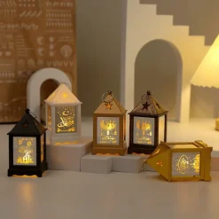 Ramadan Handheld Lanterns Candlesticks Wind Lamps Electronic Candles Festive Decorations Atmosphere Props 1PC