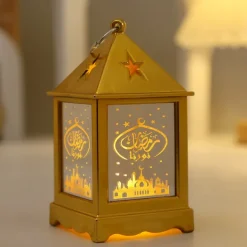 Ramadan Handheld Lanterns Candlesticks Wind Lamps Electronic Candles Festive Decorations Atmosphere Props 1PC