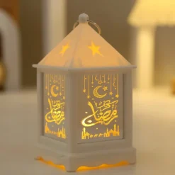 Ramadan Handheld Lanterns Candlesticks Wind Lamps Electronic Candles Festive Decorations Atmosphere Props 1PC