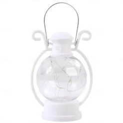 Ramadan Silver Line Electronic Candle Lamp Handheld Small Horse Lamp Retro Small Oil Lamp Festival Party Decorative Lamp 1PC