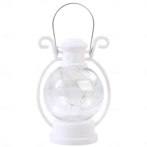 Ramadan Silver Line Electronic Candle Lamp Handheld Small Horse Lamp Retro Small Oil Lamp Festival Party Decorative Lamp 1PC