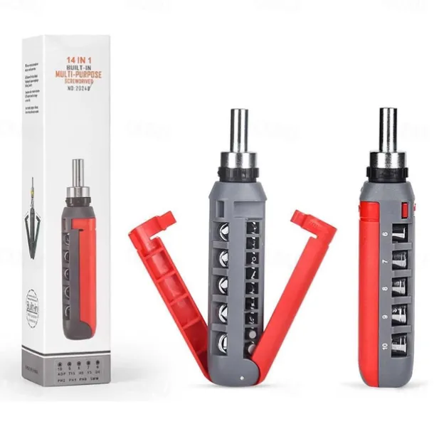 Ratcheting screwdriver set Tool Kit 14-in-1 Screw Driver Set Kit Multi Screwdriver with Magnetic Tip, 180 Degree Adjustable Angle Screwdriver Set Repair Tool