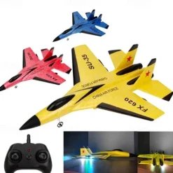 RC Foam Aircraft SU-35 Plane 2.4G Radio Control Glider Radio Remote Control SU-35 Tail Pusher Quadcopter Glider Aircraft Model Fighter Plane Glider Airplane Foam Boys Toys for Boy and Girls