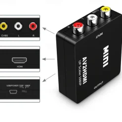 RCA To HDMI AV To HDMI Converter 1080P Mini RCA Composite CVBS Video Audio Converter Adapter Supporting PAL/NTSC For TV/PC/ PS3/ STB/Xbox VHS/VCR/Blue-Ray DVD Players