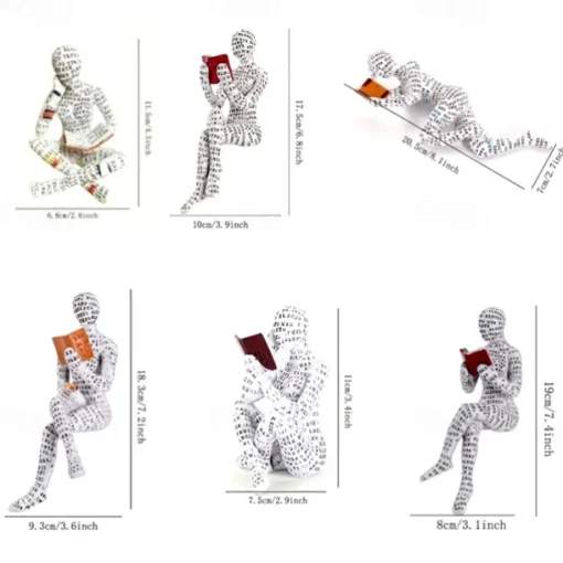 Reading Bookshelf Decor,Reading Woman Figurine,Resin Statue Thinker Style,Abstract Sculptures Figurines for Home Decor Modern Office Shelf Desktop
