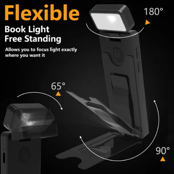 Reading Light Rechargeable Book Light for Reading Clip-on LED Bookmark Lamp with 3 Light Colors