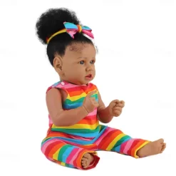 Realistic Reborn Baby Dolls - 22.8 Inch Silicone Baby Girl Real Life Dolls with Full Body Vinyl Newborn Lifelike Weighted Dolls for Ages 3+ Gift