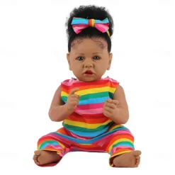 Realistic Reborn Baby Dolls - 22.8 Inch Silicone Baby Girl Real Life Dolls with Full Body Vinyl Newborn Lifelike Weighted Dolls for Ages 3+ Gift