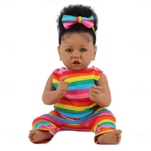 Realistic Reborn Baby Dolls - 22.8 Inch Silicone Baby Girl Real Life Dolls with Full Body Vinyl Newborn Lifelike Weighted Dolls for Ages 3+ Gift