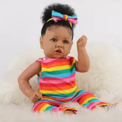 Realistic Reborn Baby Dolls - 22.8 Inch Silicone Baby Girl Real Life Dolls with Full Body Vinyl Newborn Lifelike Weighted Dolls for Ages 3+ Gift