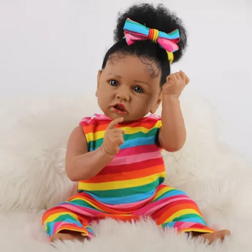Realistic Reborn Baby Dolls - 22.8 Inch Silicone Baby Girl Real Life Dolls with Full Body Vinyl Newborn Lifelike Weighted Dolls for Ages 3+ Gift