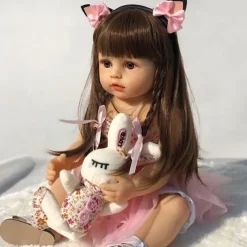 Realistic Reborn Baby Dolls with Clothes- 18 Inch Silicone Baby Girl Real Life Dolls with Full Body Vinyl Newborn Lifelike Weighted Dolls for Ages 3+ Gift