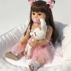 Realistic Reborn Baby Dolls with Clothes- 18 Inch Silicone Baby Girl Real Life Dolls with Full Body Vinyl Newborn Lifelike Weighted Dolls for Ages 3+ Gift