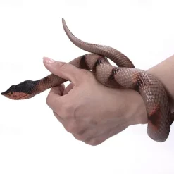 Realistic Snake Toy Rubber Snake Figure for Halloween Prank PropsLifelike Rubber Snakes Boa Constrictor FigurinesScare Birds Garden PropsPlastic Python Model Prank Gag Gift for April Fool's Day