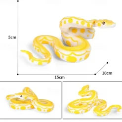 Realistic Snake Toy Rubber Snake Figure for Halloween Prank PropsLifelike Rubber Snakes Boa Constrictor FigurinesScare Birds Garden PropsPlastic Python Model Prank Gag Gift for April Fool's Day