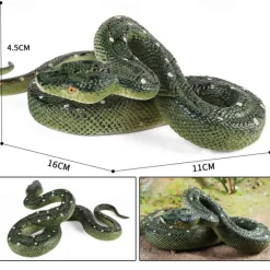 Realistic Snake Toy Rubber Snake Figure for Halloween Prank PropsLifelike Rubber Snakes Boa Constrictor FigurinesScare Birds Garden PropsPlastic Python Model Prank Gag Gift for April Fool's Day