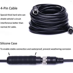 Rear View Camera Kit with 7 LCD Monitor 120 Wide Angle Rearview Camera IP68 Waterproof 18IR Night Vision Reversing Camera for Truck Trailer Bus Van Agriculture Heavy Transport (9-32V)