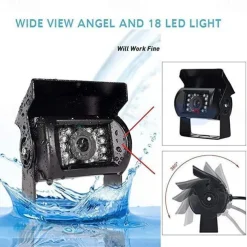 Rear View Camera Kit with 7 LCD Monitor 120 Wide Angle Rearview Camera IP68 Waterproof 18IR Night Vision Reversing Camera for Truck Trailer Bus Van Agriculture Heavy Transport (9-32V)