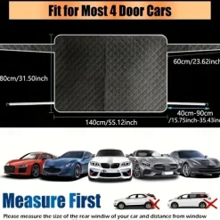 Rear Windshield Snow Cover Windshield Cover For Ice And Snow With 3 Magnetic Suction Points And 2 Fixed Hooks Suitable For Most Sedans And SUV