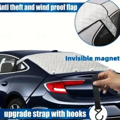 Rear Windshield Snow Cover Windshield Cover For Ice And Snow With 3 Magnetic Suction Points And 2 Fixed Hooks Suitable For Most Sedans And SUV