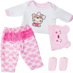 Reborn Baby Doll Clothes for 17-22 Inch Newborn Baby Doll Boy 17-22 inch Yellow Duck 5pcs Set Baby Doll Clothes Outfit Accessories fit 17-22 Inch Baby Doll Girl