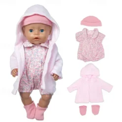 Reborn Baby Doll Clothes for 17-22 Inch Newborn Baby Doll Boy 17-22 inch Yellow Duck 5pcs Set Baby Doll Clothes Outfit Accessories fit 17-22 Inch Baby Doll Girl