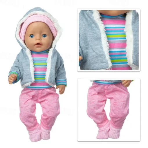 Reborn Baby Doll Clothes for 17-22 Inch Newborn Baby Doll Boy 17-22 inch Yellow Duck 5pcs Set Baby Doll Clothes Outfit Accessories fit 17-22 Inch Baby Doll Girl