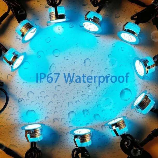 Recessed LED Deck Light 16 RGB Colors/4 Lighting Modes Timing RF Remote Control IP67 Waterproof LED in Ground Lights for Outdoor Yard Garden Stair Patio Pool Deck Kitchen 10Pack