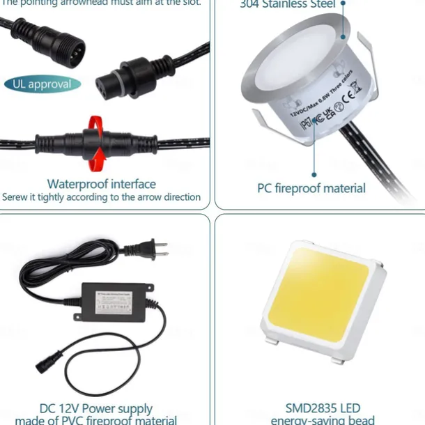 Recessed LED Deck Light 16 RGB Colors/4 Lighting Modes Timing RF Remote Control IP67 Waterproof LED in Ground Lights for Outdoor Yard Garden Stair Patio Pool Deck Kitchen 10Pack