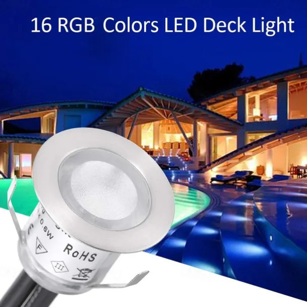 Recessed LED Deck Light 16 RGB Colors/4 Lighting Modes Timing RF Remote Control IP67 Waterproof LED in Ground Lights for Outdoor Yard Garden Stair Patio Pool Deck Kitchen 10Pack