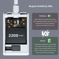 Rechargeable Aluminum Reading Light - 3 Colors, 3 Brightness Levels, Clip-On Mini Book Light, Anti-Blue Light, Flexible Bendable Design for Bedside, Study, and Nighttime Reading