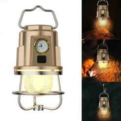 Rechargeable Camping Lantern Rechargeable Portable Tent Light IPX4 Waterproof Outdoor Lighting Accessory for Hiking Fishing Outdoor CampingTent Decoration 1PC