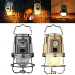 Rechargeable Camping Lantern Rechargeable Portable Tent Light IPX4 Waterproof Outdoor Lighting Accessory for Hiking Fishing Outdoor CampingTent Decoration 1PC