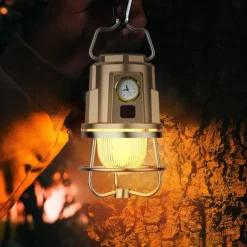 Rechargeable Camping Lantern Rechargeable Portable Tent Light IPX4 Waterproof Outdoor Lighting Accessory for Hiking Fishing Outdoor CampingTent Decoration 1PC