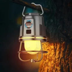 Rechargeable Camping Lantern Rechargeable Portable Tent Light IPX4 Waterproof Outdoor Lighting Accessory for Hiking Fishing Outdoor CampingTent Decoration 1PC