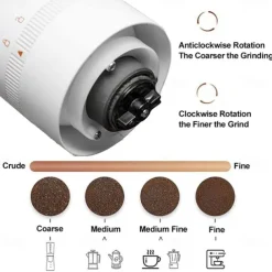 Rechargeable Coffee Bean Grinder Cordless Coffee Grinder Electric Adjustable Coffee Grinder