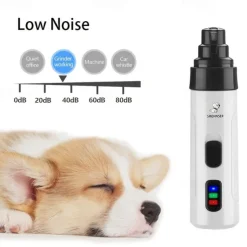 Rechargeable Electric Pet Nail Clippers - Quiet Trimmer for Cats and Dogs - USB Charging - Gentle Grooming for Paws