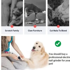 Rechargeable Electric Pet Nail Clippers - Quiet Trimmer for Cats and Dogs - USB Charging - Gentle Grooming for Paws