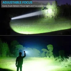 Rechargeable Flashlight Magnetic LED Flashlight with COB sidelight 1200 Lumen Super Bright LED, Waterproof Zoomable 4 Modes Best Flashlight for Camping